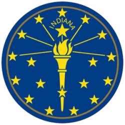 State Of Indiana - Round Reflective Sticker