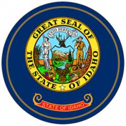 State Of Idaho - Round Reflective Sticker