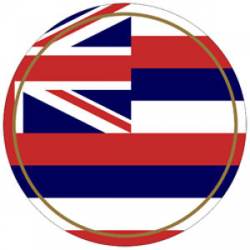 State Of Hawaii - Round Reflective Sticker