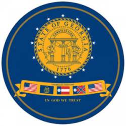 State Of Georgia - Round Reflective Sticker