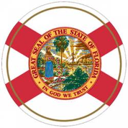 State Of Florida - Round Reflective Sticker