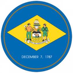 State Of Delaware - Round Reflective Sticker