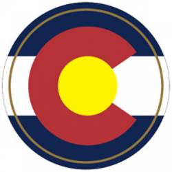 State Of Colorado - Round Reflective Sticker
