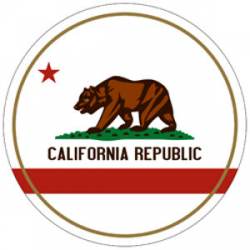 State Of California - Round Reflective Sticker