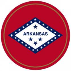 State Of Arkansas - Round Reflective Sticker