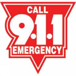 Red Call 911 - Reflective Sticker