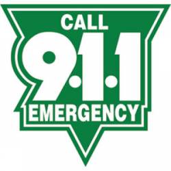 Green Call 911 - Reflective Sticker