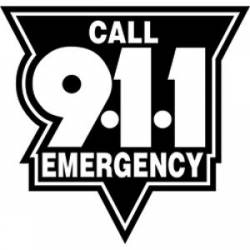 Black Call 911 - Reflective Sticker
