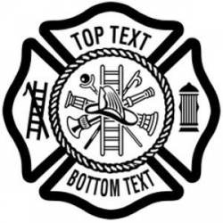 Custom Firefighter Maltese Cross - Reflective Sticker