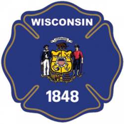 State of Wisconsin Maltese Cross - Reflective Sticker