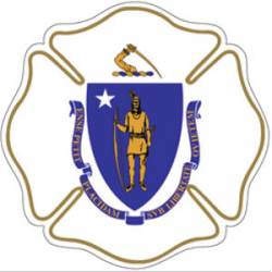 State of Massachusetts Maltese Cross - Reflective Sticker