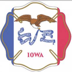 State of Iowa Maltese Cross - Reflective Sticker