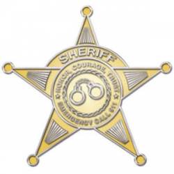 Gold 5 Point Sheriff Star Badge - Reflective Sticker