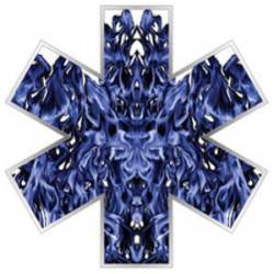 Blue Fire Star Of Life - Reflective Sticker