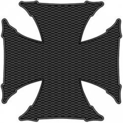 Carbon Fiber Iron Cross - Reflective Sticker