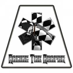 Racing The Reaper Checkered Flag - Tetrahedron Reflective Sticker