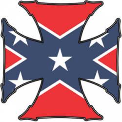 Rebel Flag Iron Cross - Reflective Sticker