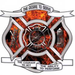 Desire To Serve Real Fire - Reflective Sticker