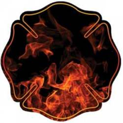 Fire Maltese Cross - Reflective Sticker