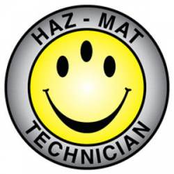 Haz Mat Technician 3 Eyes Smile - Round Reflective Sticker