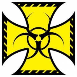 Biohazard Iron Cross - Reflective Sticker