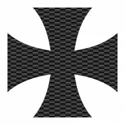 Carbon Fiber Iron Cross - Reflective Sticker