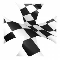 Checkered Flag Iron Cross - Reflective Sticker