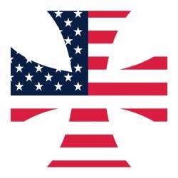 American Flag Iron Cross - Reflective Sticker