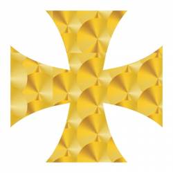 Gold Leaf Iron Cross - Reflective Sticker