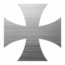 Brushed Metal Iron Cross - Reflective Sticker