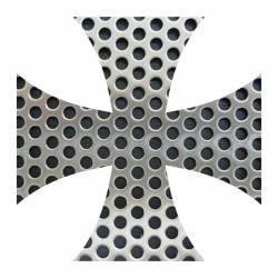 Perforated Metal Iron Cross - Reflective Sticker