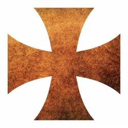 Rusted Metal Iron Cross - Reflective Sticker