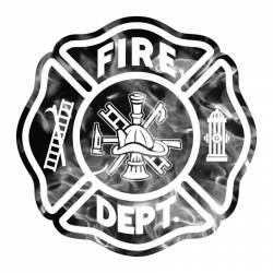 Custom Grey Fire Firefighter Maltese Cross - Reflective Sticker