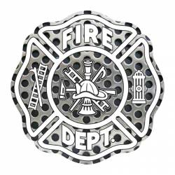 Perforated Metal Firefighter Maltese Cross - Reflective Sticker