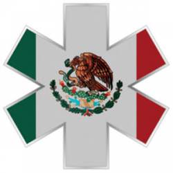 Mexican Flag Star Of Life - Reflective Sticker