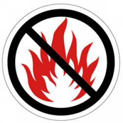 No Fire - Round Reflective Sticker