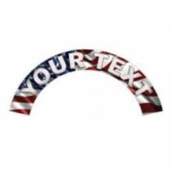 Custom Personalized Text - American Flag Reflective Helmet Crescent Rocker