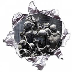 Pile Of Bones Metal Rip - Reflective Sticker