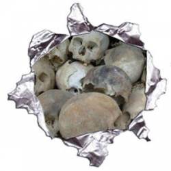 Pile Of Skulls Metal Rip - Reflective Sticker