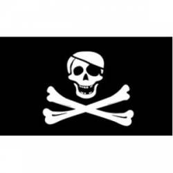 Skull Pirate Crossed Bones Flag - Reflective Sticker