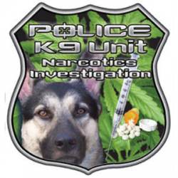 Police K9 Unit Narcotics Investigation Shield - Reflective Sticker