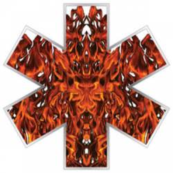 Racing The Reaper Crash Rescue Flames Star Of Life - Reflective Sticker