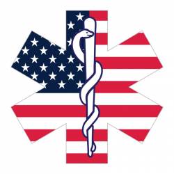 American Flag Star Of Life - Reflective Sticker