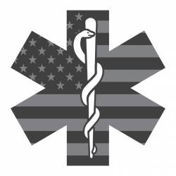 Subdued American Flag Star Of Life - Reflective Sticker