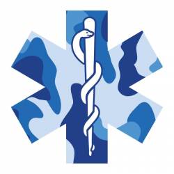 Blue Camouflage Star Of Life - Reflective Sticker