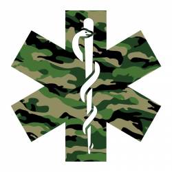 Green Camouflage Star Of Life - Reflective Sticker