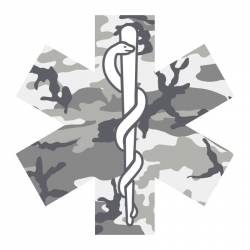Grey Camouflage Star Of Life - Reflective Sticker
