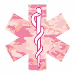 Pink Camouflage Star Of Life - Reflective Sticker