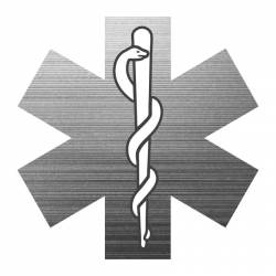 Brushed Metal Star Of Life - Reflective Sticker