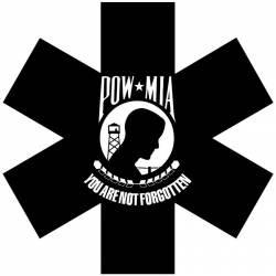 POW MIA You Are Not Forgotten Star Of Life - Reflective Sticker